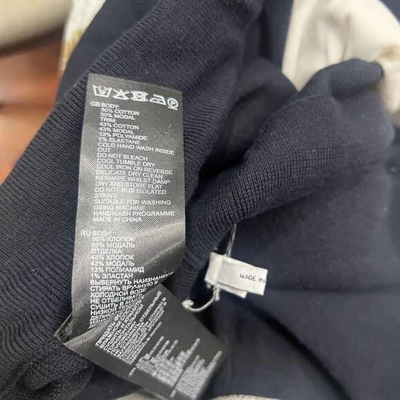 Reiss Men's Knit Colorblock Drawstring Navy White Shorts XS NEW - Picture 6 of 6